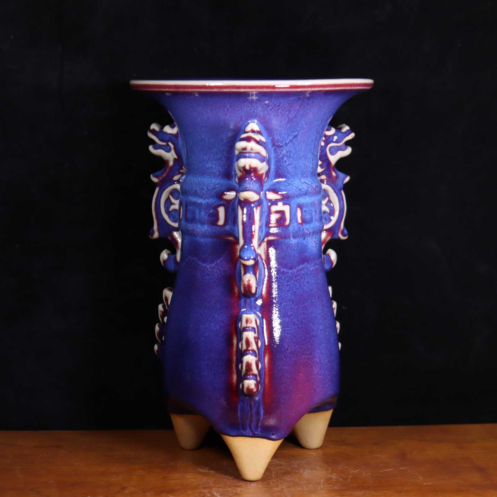 最安値，定番 Z0803 中国美術 鈞釉 鈞窯 窯変釉 花瓶 花入