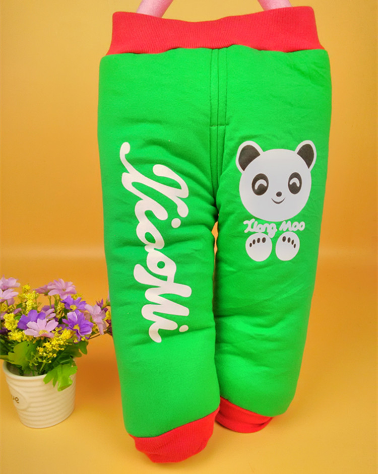 Hơn 20 nhân dân tệ vận chuyển mùa thu và mùa đông quần cotton bé bông ấm áp phim hoạt hình quần giản dị chàng trai và cô gái quần dài mở quần legging bé gái