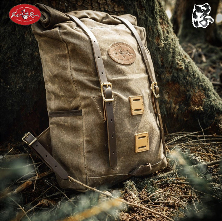 Frost River Glacier Outdoor 395 396 Roof Tour Tour Travel Double Shoulder Waterproof Wax Cotton Backpack