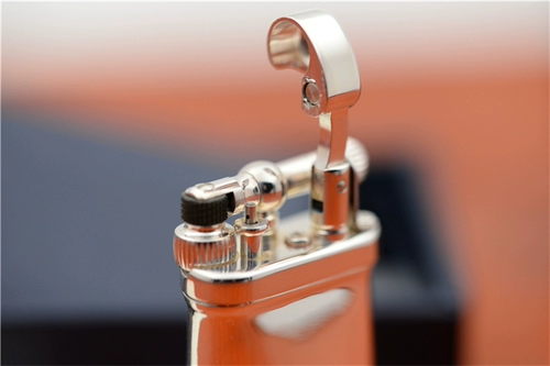 Импортная глянцевая золотая серебряная зажигалка, Германия, серебро 925 пробы