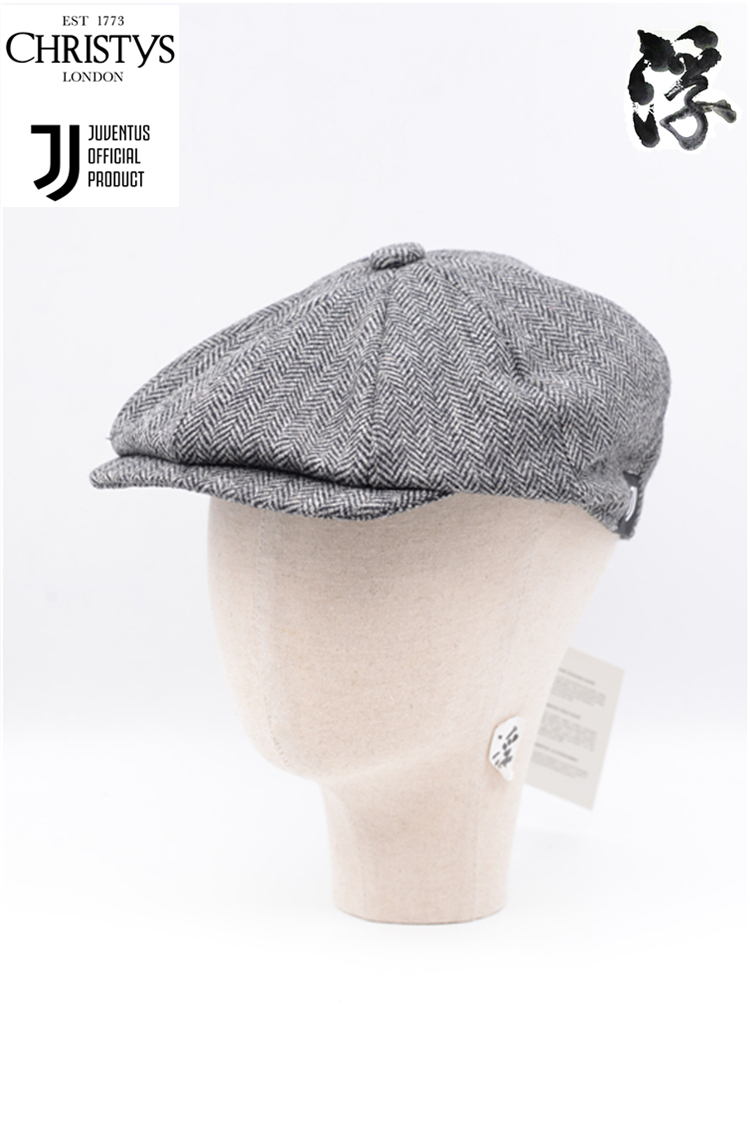 British Christys Christy Juventus JJ logo fan tweed Baker Boy octagonal hat