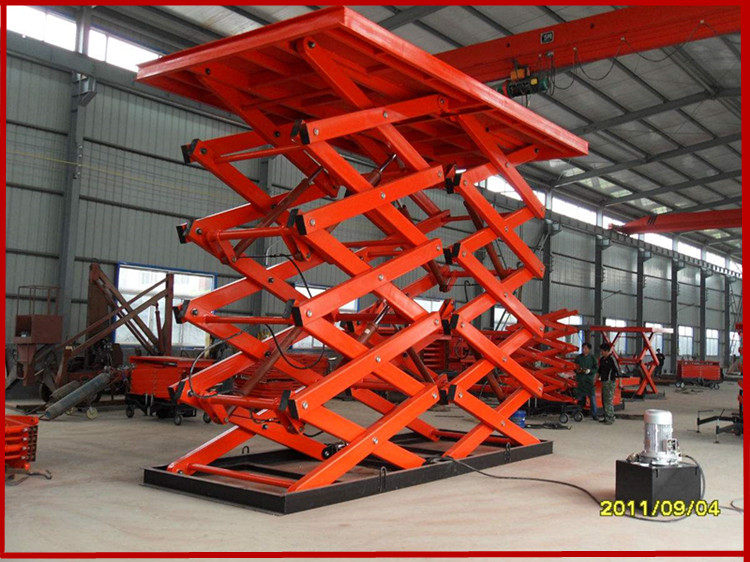 Large-scale large-tonnage electric hydraulic fixed scissor lift lifting platform warehouse workshop indoor and outdoor household