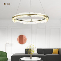 Postmodern living room chandelier Simple hotel club Restaurant Cafe Bedroom sample room Creative ring LED light