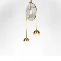 Modern simple restaurant chandelier Marble headboard Real estate model room decoration Light luxury personality creative art Nordic lamps