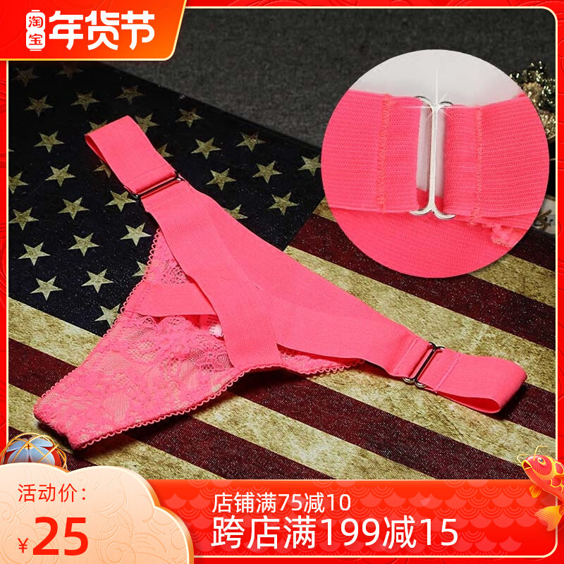 Im Benita European and American sexy thong women's cross belt low waist comfortable lace underwear women's T pants