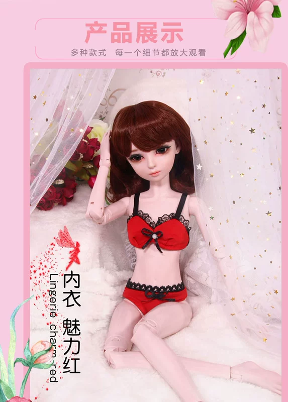 60cm Katie bjd búp bê ba điểm cho bikini ngọn đồ lót mặc lên phụ kiện thời trang quần áo