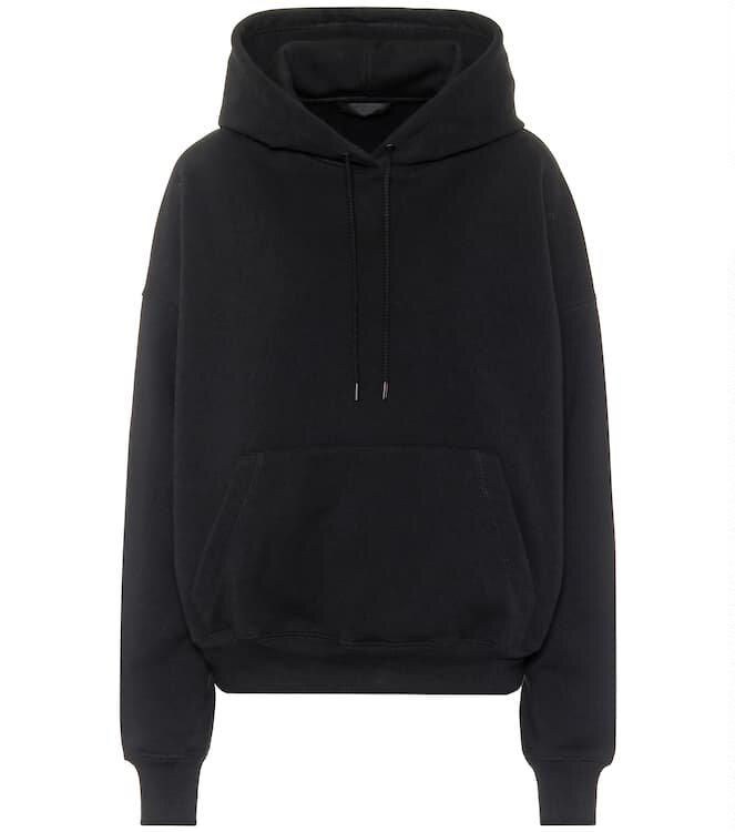  2021 WARDROBE NYC Black cotton lady with a hoodie.