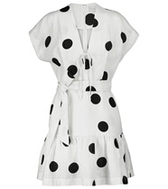  2021 REBECCA VALLANCE ROUND POINT LINEN LADY MINI ONE-PIECE DRESS