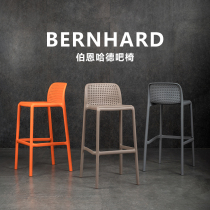 Nordic Bar Bench Brief Modern Designer Plastic High Footstool Casual Bar Front Desk Cashier Chairs Stackable
