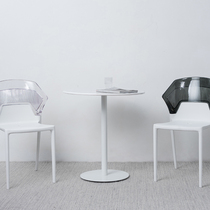 Nordic outdoor round table Simple stainless steel dining table Nordic household small apartment balcony table Net red ins coffee table