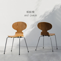 AntChair Nordic dining chair Design chair Master Curved armrestless Wrought iron creative computer chair