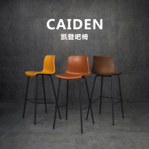 Iron Art Bar Bench Retro Industrial Wind Cortex Backrest Brief Modern Bar Bench Bar Chair Home High Foot Stool