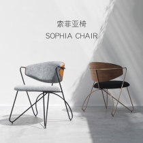 Nordic Light Lavish Armchair Dining Chair Retro Light Industry High-end Chair Ins West Restaurant Dessert Milk Tea Shop Casual Chair