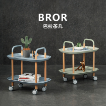 Nordic solid wood tea table edge a few corners a few pins small cart dining car Living room Bedroom bathroom Multi-functional storage for storage