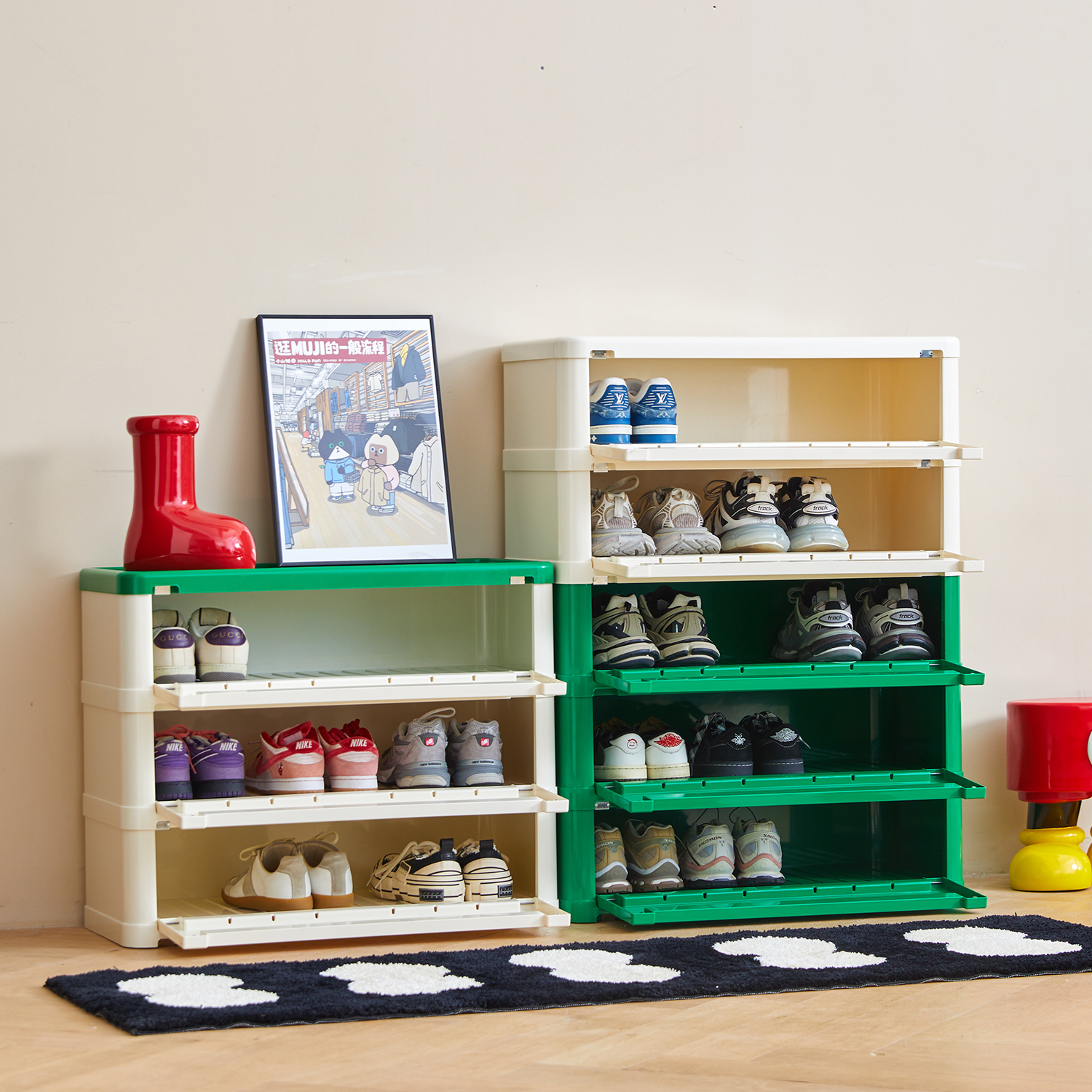 Shoe Cabinet Retro Home Doorway Shoe Rack Xuanguan Cabinet Ins Wind Minimis Modern Medieval Storage Cabinet Bedroom Locker-Taobao