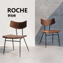Retro Light Lavish Dining Chair Nordic Expression Home Restaurant Iron Art Solid Wood Industrial Wind Chair Cloth Art Leather Single Chair