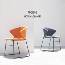 Nordic iron art dining chair Household backrest chair Modern simple net red restaurant hotel leisure stool Creative chair