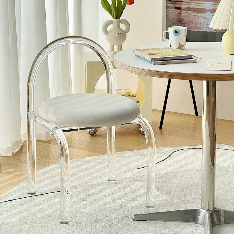 Makeup chair bedroom net red ins wind transparent acrylic chair casual light luxury dining chair Nordic simple dresser stool