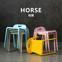 Nordic simple low stool Creative equal position chair Shoe stool shoe stool Multi-functional space-saving stackable small stool