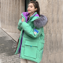 Cotton-padded womens medium-length 2021 Winter New loose tooling wind cotton-padded clothes student small pop coat tide