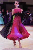 New modern competition uniforms large swing dress competition uniform hem imported pearl silk