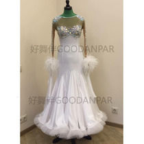 Modern match suit adult national standard performance suit suit long sleeve white V collar dress size custom female