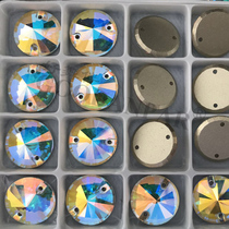 High-grade round flat bottom hand seam drill satellite flat buckle Super Flash AB national standard Latin accessories dance clothing DIY14mm