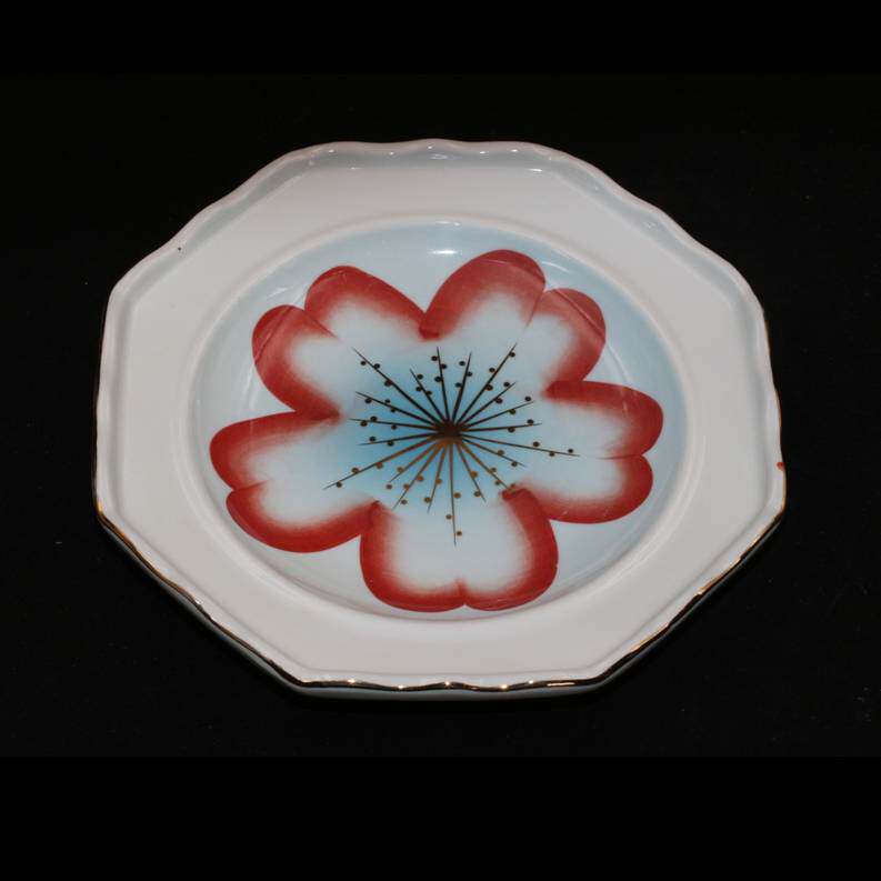 Japanese dining room Ceramic sushi sashimi plate Creative Western plate Octagonal flat plate Cold plate Fish plate Barbecue plate