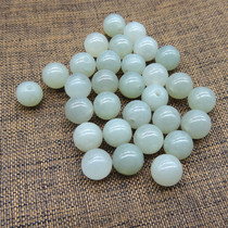  Natural Xinjiang Hetian jade round beads Loose beads White jade Qingyu round beads DIY bracelet necklace jewelry accessories