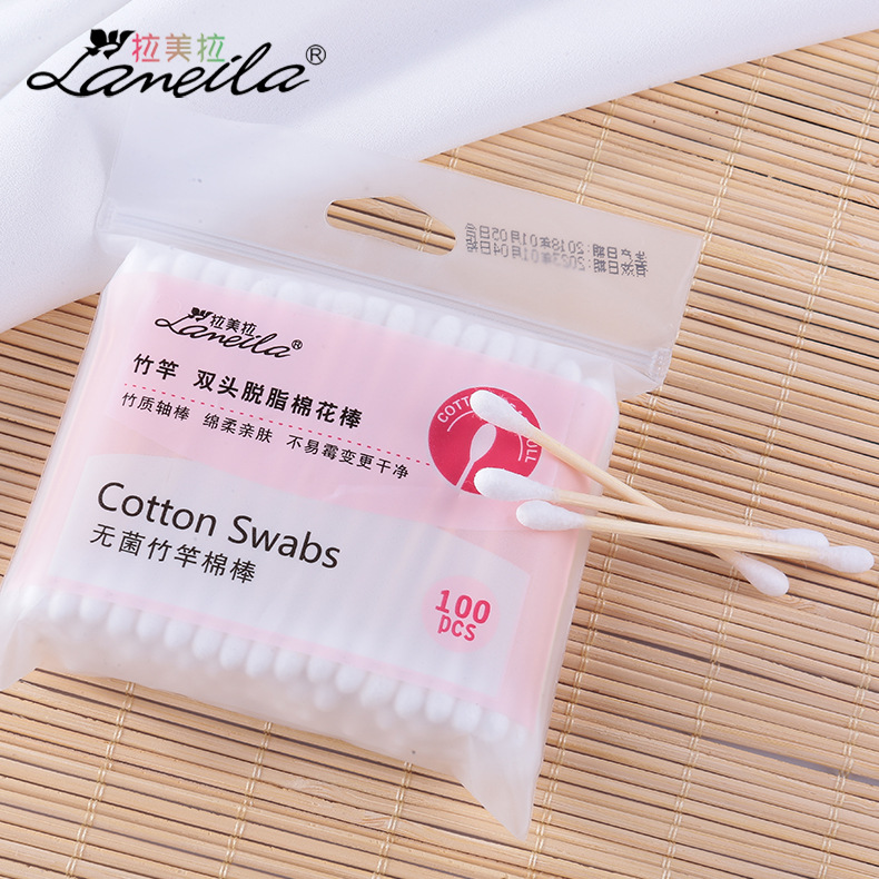 Swab for ear makeup makeup makeup makeup remover double end wooden stick disposable multifunctional cleaning cotton round head