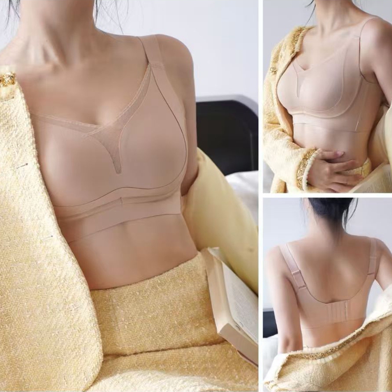 Soft Underwire Bra with Glossy Finish, Abc Thin Style, Seamless, Lift-Up, Side Support, Adjustable Bra P27