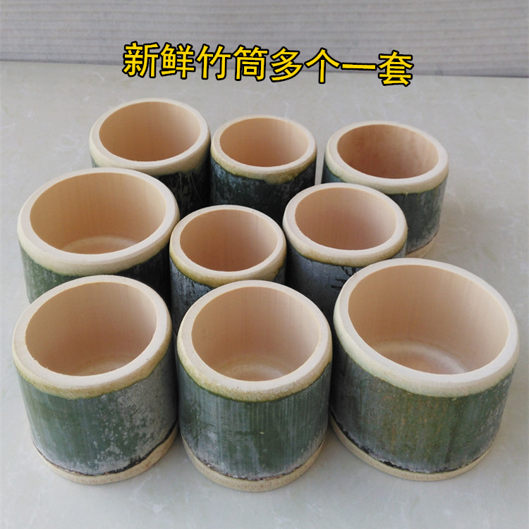 Original ecological fresh bamboo tube now made steamed rice tube steamed vegetable soup bamboo tube green paintless environmental protection bamboo rice bowl
