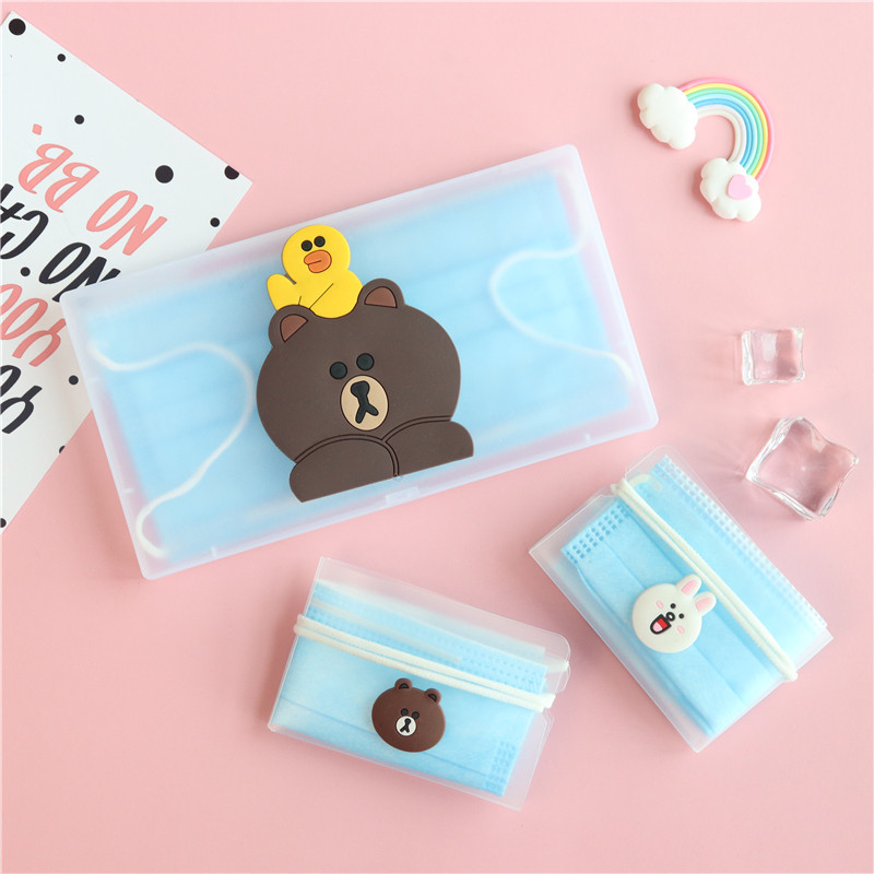 Anti-dust temporary mask containing box children go out portable student cartoon personality cute and environmentally friendly containing clamp