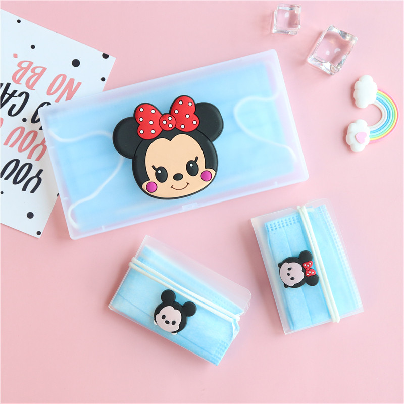 Dust-proof temporary mask storage box children go out portable student cartoon personality cute environmental protection storage clip