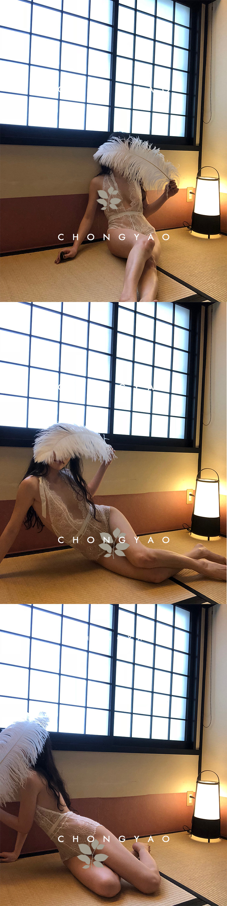 CHONGYAO 重 -Eyelash ren jumpsuit gợi cảm nội y đẹp