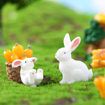 Male and female rabbit resin doll childrens toys gardening moss micro landscape decoration ornaments baking cake accessories