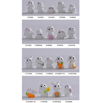 12 zodiac little white rabbit resin toys birthday gifts fish tank gardening micro landscape ornaments baking cake accessories