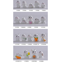 12 Zodiac Small White Rabbit Resin Toy Birthday Gift Fish Tank Gardening Microscape Swing Piece Baking Cake Ornament