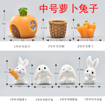 7 large medium and small rabbits 7 resin dolls gardening potted plants micro-landscape decorations DIY baking cake accessories