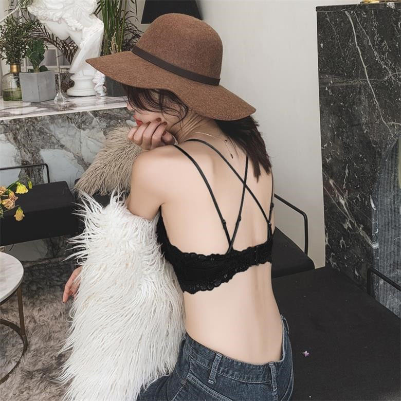 Japanese lingerie female poly-woo bra suit No steel ring thin lace sexy beauty back small chest on the back of the ancient summer