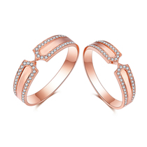 18K rose gold wedding diamond lovers ring on the ring PT950 Platinum fashion ring Ring Male and female