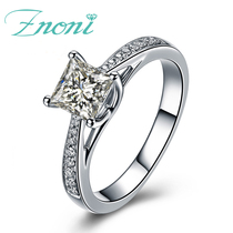 50 points Princess square diamond ring 18K white gold diamond female ring Wedding ring 1 carat loose diamond GIA custom