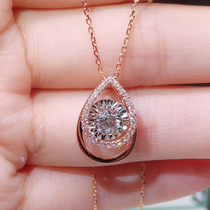 18K white gold diamond necklace 20 points smart diamond pendant 30 points snowflake diamond necklace group set clavicle chain