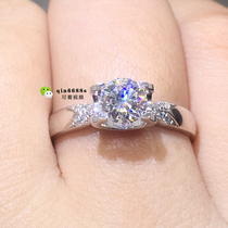 PT 950 Platinum bull ring 50 min four claw diamond ring custom 1 carat platinum diamond ring
