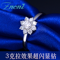 18K white gold diamond female ring Luxury group set diamond ring GIA loose diamond custom 3 carat effect platinum wedding ring