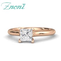 Fashion minimal 18K diamond ring Rose gold proposal engagement diamond ring 50 points Princess GIA nude diamond customized