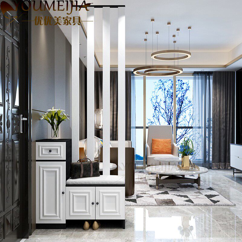 Nordic entry shoe cabinet paint partition cabinet entrance cabinet shoe cabinet integrated screen partition living room hall cabinet