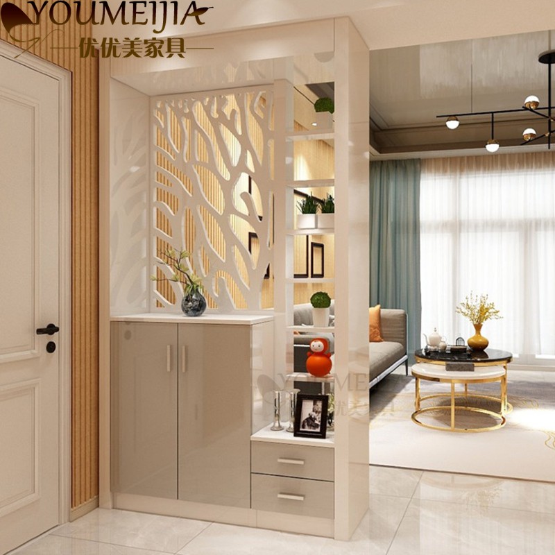 Modern porch partition cabinet living room decorative cabinet entrance porch cabinet shoe cabinet white paint foyer decorative screen cabinet