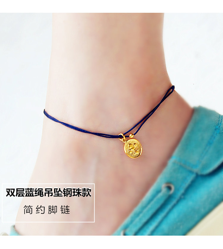 Bụi đỏ vòng chân nam nữ dây đỏ hạt vàng ác linh hồn nhỏ chống bạc sterling đường qua cát vàng đơn giản gợi cảm đôi chân chuỗi những mẫu lắc chân đẹp nhất