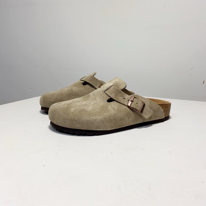 Versatile Retro Couple Half-Slipper with Cork Sole